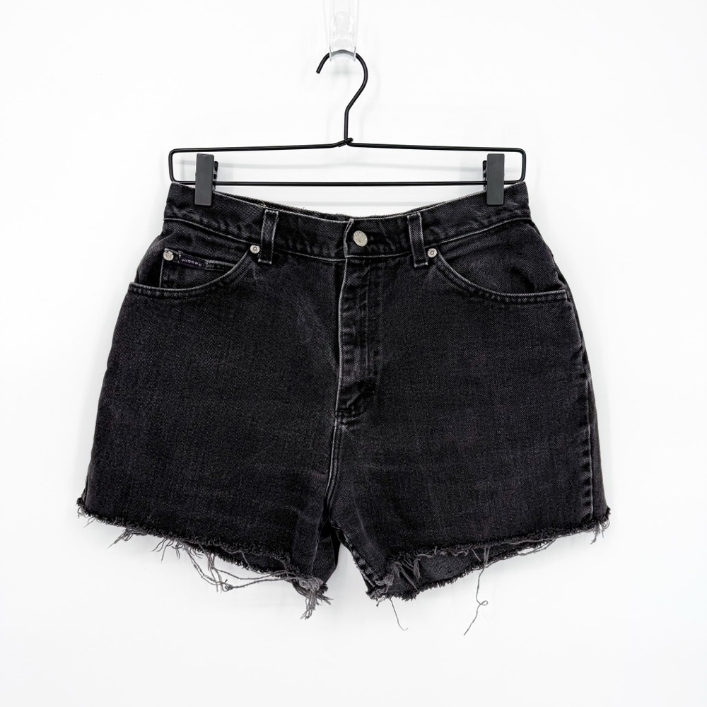 ☀️ 3/$25 Vintage Riders by Lee Black Denim High Rise Cutoff Shorts 29" Waist